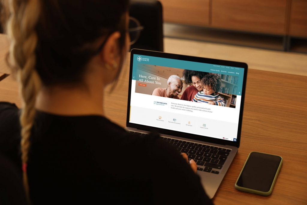 New Hunter Health Website on Laptop