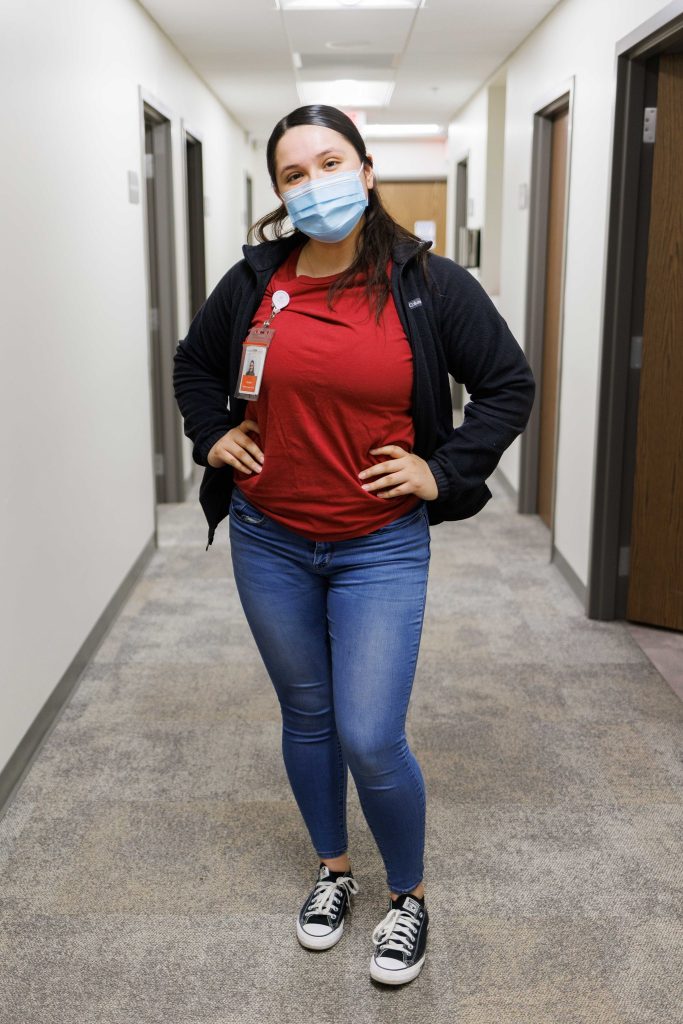 Jennifer of Hunter Health recognizing Heart Health with Wear Red Day